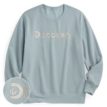 Discovery刷毛電繡圓領衫-01-男