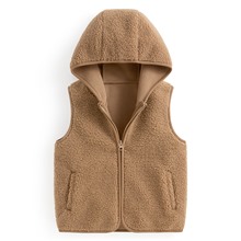 仿羊羔絨連帽背心-童