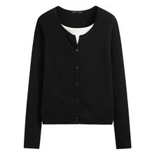 羅紋假兩件毛衣-女