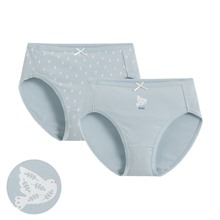 棉質印花中腰內褲(2入)-女