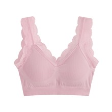 可拆式無縫Bra短版蕾絲背心-女