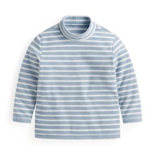 Fleece條紋立領上衣-童