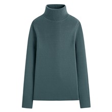 柔軟羅紋高領毛衣-女