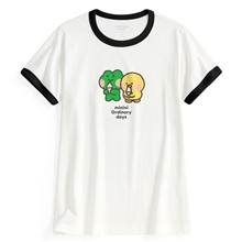 LINE FRIENDS minini羅紋配色印花T恤-03-女