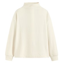 柔軟磨毛寬鬆高領上衣-女