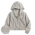 輕薄格紋連帽外套-女