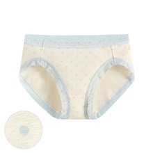 棉質蕾絲點點中腰內褲-女