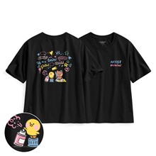 LINE FRIENDS minini寬版印花T恤-05-女