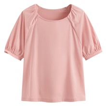 絲光棉泡泡袖上衣-女