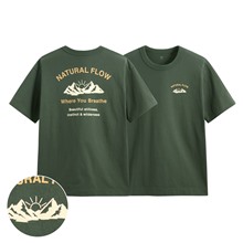 粗紡寬版文字印花T恤-03-男