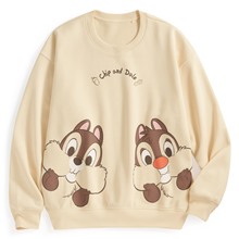 迪士尼系列毛圈寬版印花圓領衫-05-女