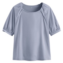 絲光棉泡泡袖上衣-女