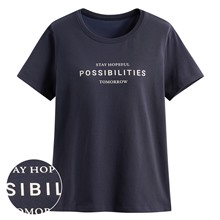 Bra文字印花圓領短袖T恤-女