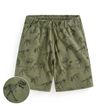 竹節棉恐龍印花口袋短褲-童