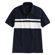 純棉網眼條紋polo衫-男