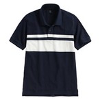 純棉網眼條紋polo衫-男