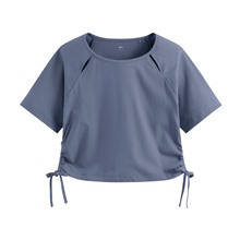 吸排抽繩短版T恤-女