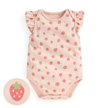 純棉荷葉袖印花包臀衣-Baby