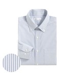 商務彈性條紋長袖襯衫-男