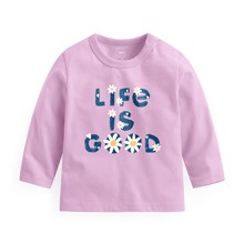 文字小花長袖印花T恤-Baby