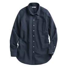 棉麻長版襯衫-女