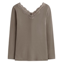 heatup蕾絲領八分袖上衣-女