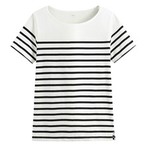 純棉船領條紋短袖T恤-女