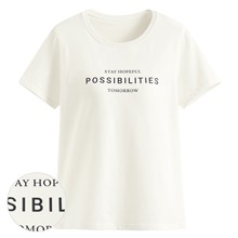 Bra文字印花圓領短袖T恤-女