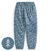 竹節棉印花束口褲-童