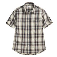 格紋短袖襯衫-男