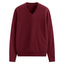 美麗諾羊毛混紡V領毛衣-男