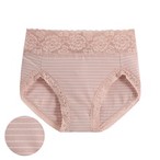 棉質蕾絲條紋高腰內褲-女