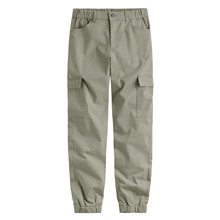 棉質工裝束口褲-女