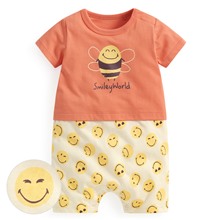 SmileyWorld®純棉假兩件印花連身衣-Baby