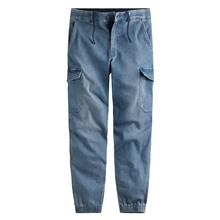 工裝牛仔束口褲-男