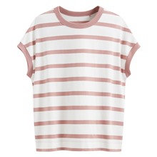 粗紡條紋連袖寬鬆上衣-女