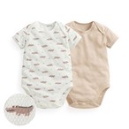 純棉網眼印花包臀衣(2入)-Baby