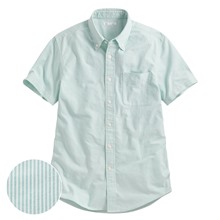 牛津條紋短袖襯衫-男