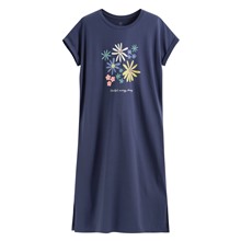 莫代爾花卉連袖長洋裝-女