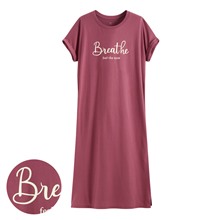 莫代爾連袖文字長洋裝-女