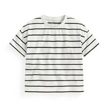 純棉條紋寬版落肩T恤-童