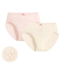 棉質印花中腰內褲(2入)-女