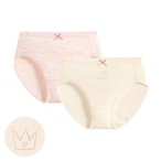 棉質印花中腰內褲(2入)-女