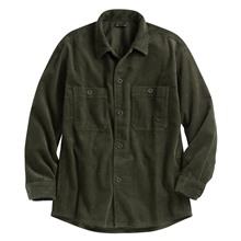 燈芯絨寬版長袖襯衫-男