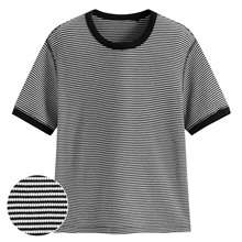 華夫格條紋短袖T恤-女