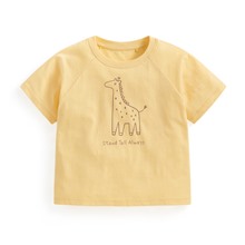 竹節棉寬鬆動物印花T恤-童