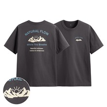 粗紡寬版文字印花T恤-03-男