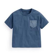 純棉寬版口袋T恤-童