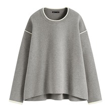 柔軟配色寬版毛衣-女