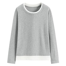 輕柔嫘縈配色長袖T恤-女